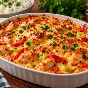 Kycklinggratäng med chilisås (airfryer)
